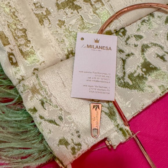 La Milanesa Brenda jacquard tote In Green - Picture 6 of 16